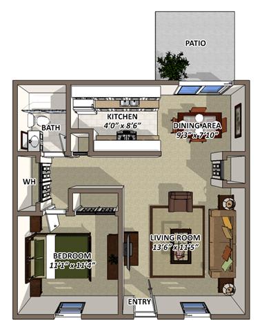 The Berkshire Floor Plan The Berkshire Floor Plan at South Square Townhomes, Durham