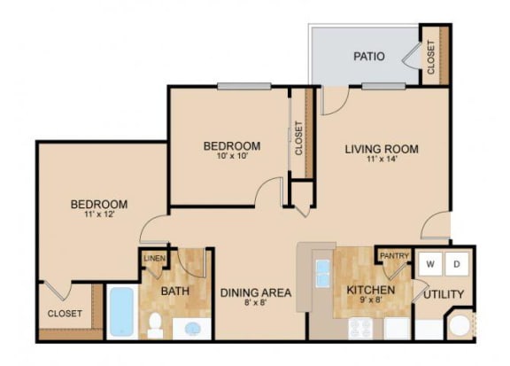 Hyannis Sound Floor Plan, at Landings Apartments, The, 10215 Cape Cod Landing, Bellevue, 68123