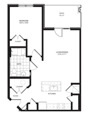 1 Bedroom Floor Plan