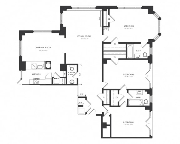 Floor Plan  Residence A - 3 Bedroom Executive