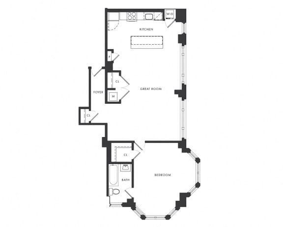  Floor Plan Residence B - 1 Bedroom