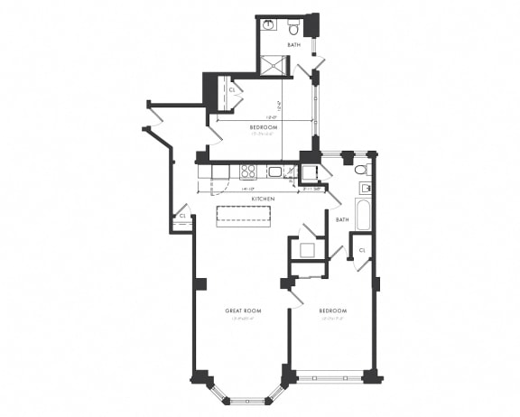 Floor Plan  Residence D - 2 Bedroom