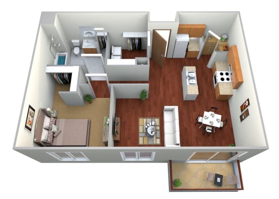 1 Bed 1 Bathroom Floor Plan at Horizon Shores Estates, Moorhead