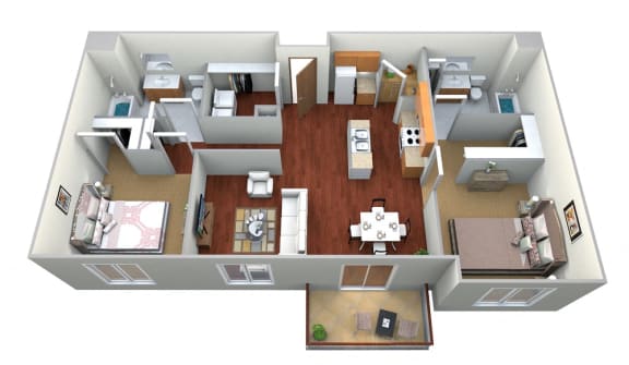 2 Bed 2 Bathroom Floor Plan at Horizon Shores Estates, Minnesota