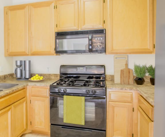 microwave and oven at The Village Apartments, Van Nuys, CA