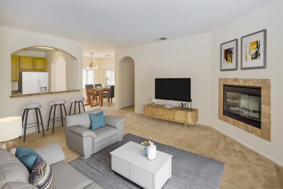 Living Room Interior at The Village Apartments, California, 91406