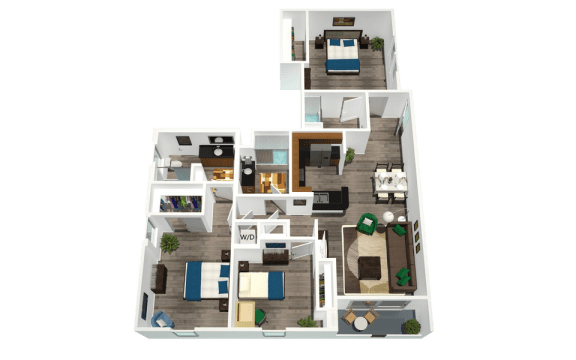 a floor plan of a house at Legacy Apartments, Northridge, 91325