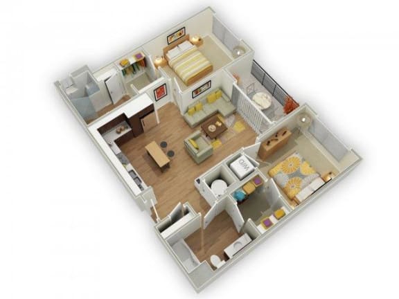 Floor Plan  Capstone at Vallagio_Englewood CO_Floor Plan_Two Bedroom Two Bathroom B2