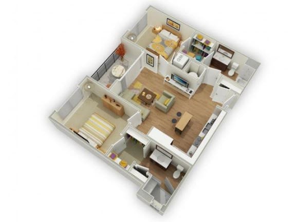 Capstone at Vallagio_Englewood CO_Floor Plan_Two Bedroom Two Bathroom B2