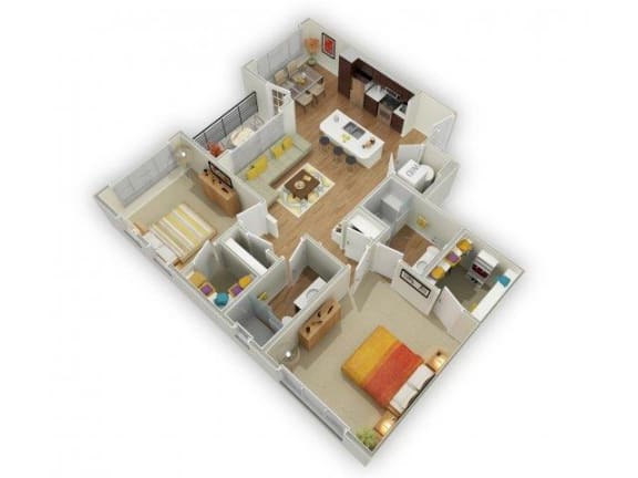 Floor Plan  Capstone at Vallagio_Englewood CO_Floor Plan_Two Bedroom Two Bathroom B4