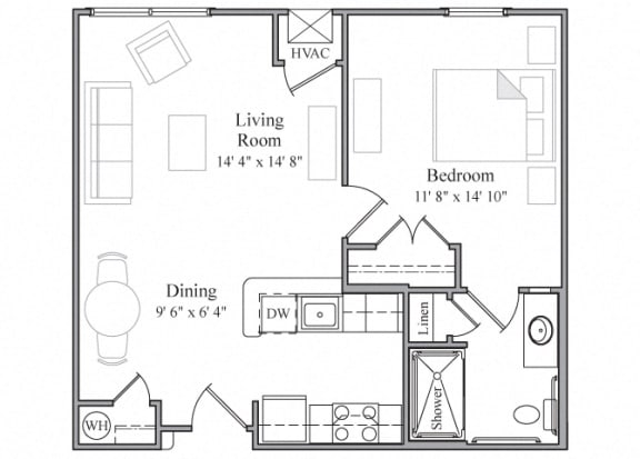 1 Bedroom Floor Plan