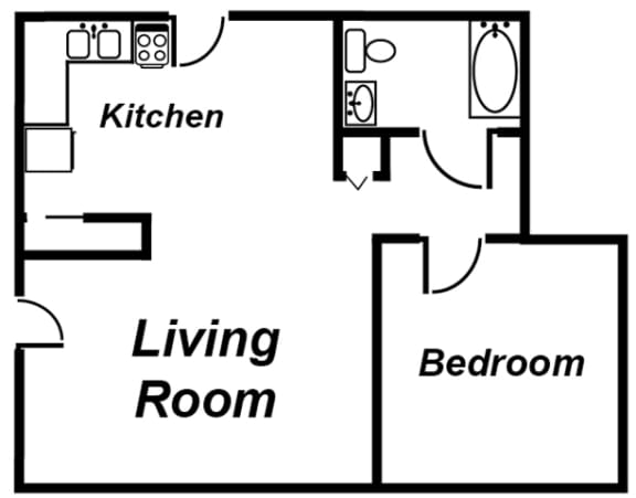 Floor Plan  1 Bedroom Apartment Floorplan