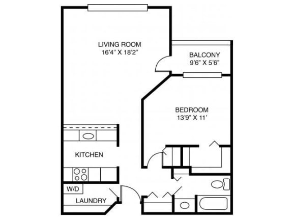  Floor Plan 1A-One Bed One Bath