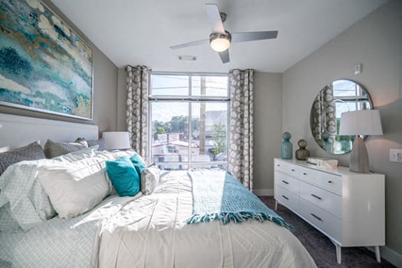 Ceiling-Fan In Bedroom at Link Apartments® Glenwood South, Raleigh, NC, 27603