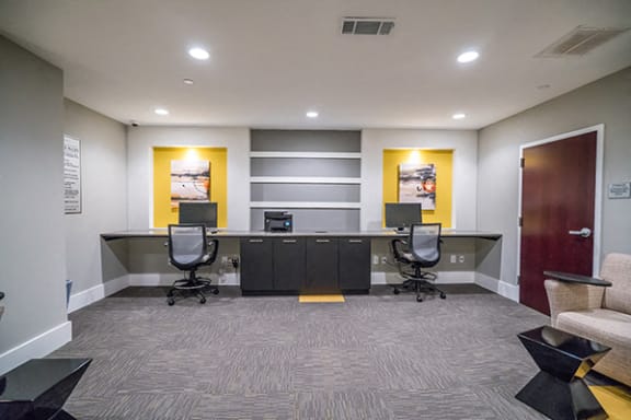 Cyber-café at Link Apartments® Glenwood South, Raleigh, NC