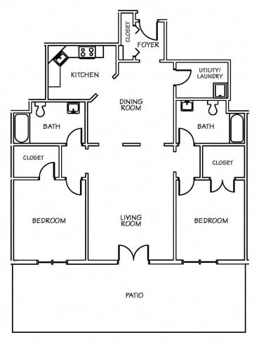 2 bed 2 bath B at Lenox Village Apartments, Atlanta, 30324
