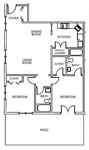 2 bed 2 bath C at Lenox Village Apartments, Atlanta, Georgia