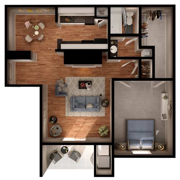 D3C Floor Plan at 2400 Briarwest Apartments, Houston, TX, 77077