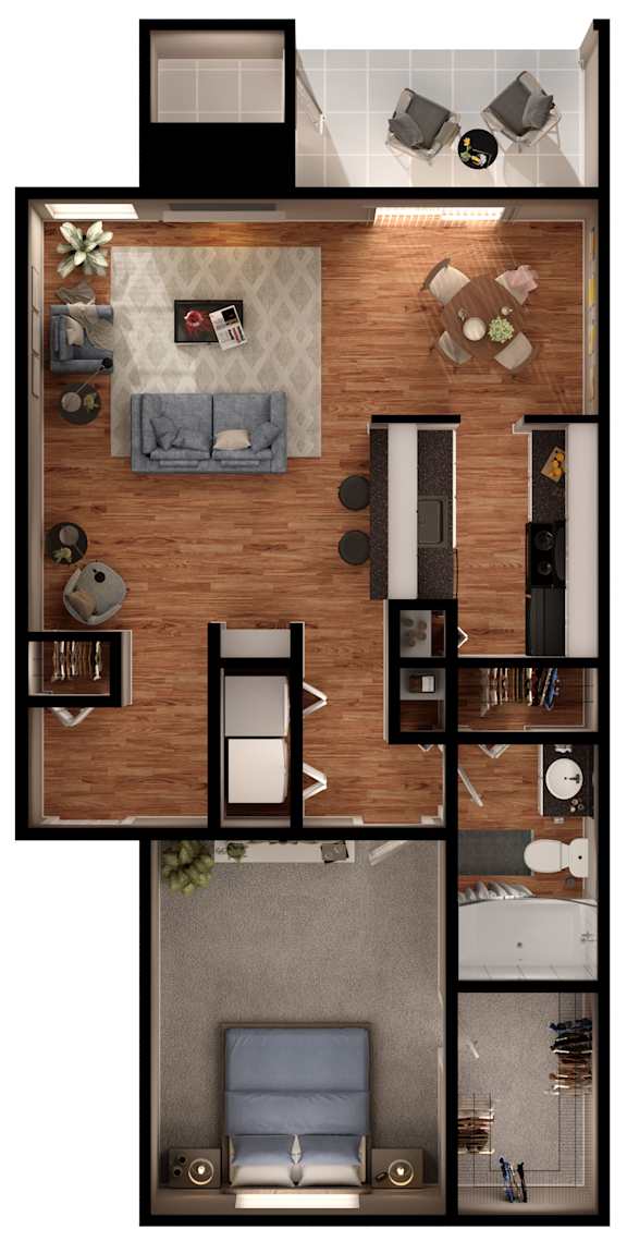 D3D Floor Plan at 2400 Briarwest Apartments, Houston, TX