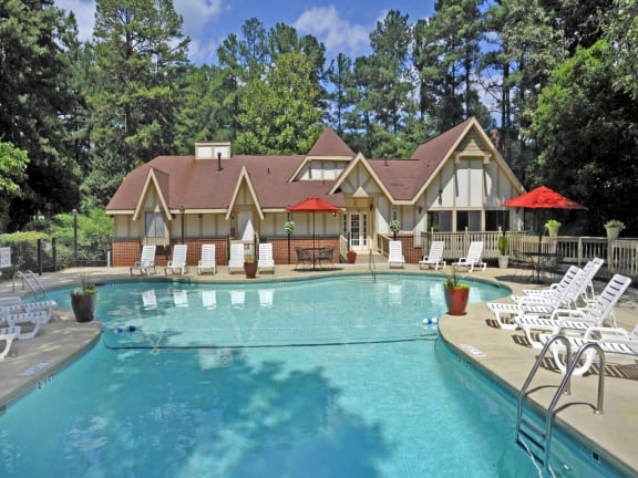 Seasonal swimming pool  at Laurel Woods Apartments, Greenville, South Carolina
