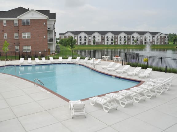 Pool And Sundecks at Towne Lakes Apartments, Grand Chute, WI, 54913