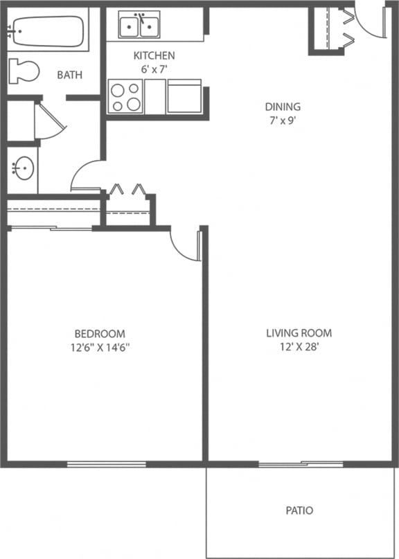 Alpine Court 1 bed, 1 bath in West Allis WI