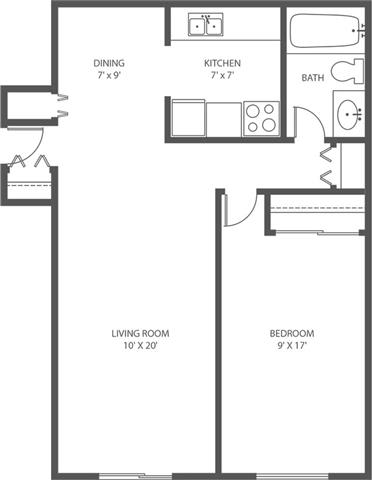 Alpine Court 1 bed, 1 bath in West Allis WI