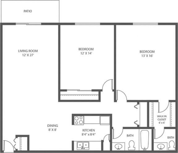 Alpine Court 2 bed, 1 bath in West Allis WI