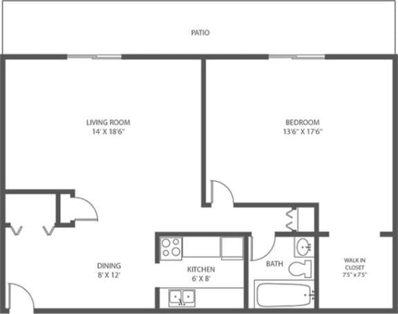 Alpine Court 1 bed, 1 bath in West Allis WI