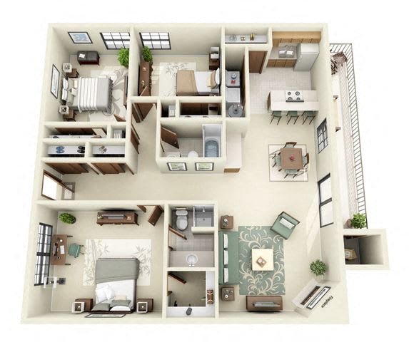Willow Floor Plan 3 Bedroom 2 Bathroom in Albuquerque, NM
