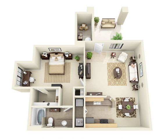 Esperero | 1 Bedroom 1 Bathroom Floor Plan
