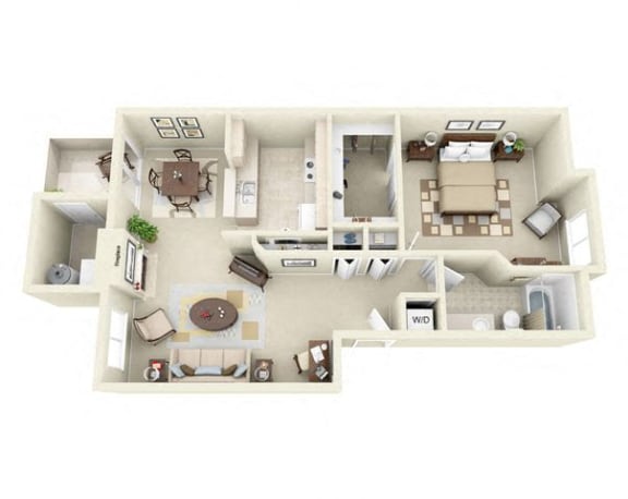 Floor Plan  one Bedroom apartment for rent