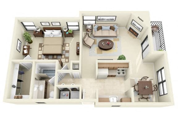 Rincon | 1 Bedroom 1 Bathroom Floorplan near Tucson mall
