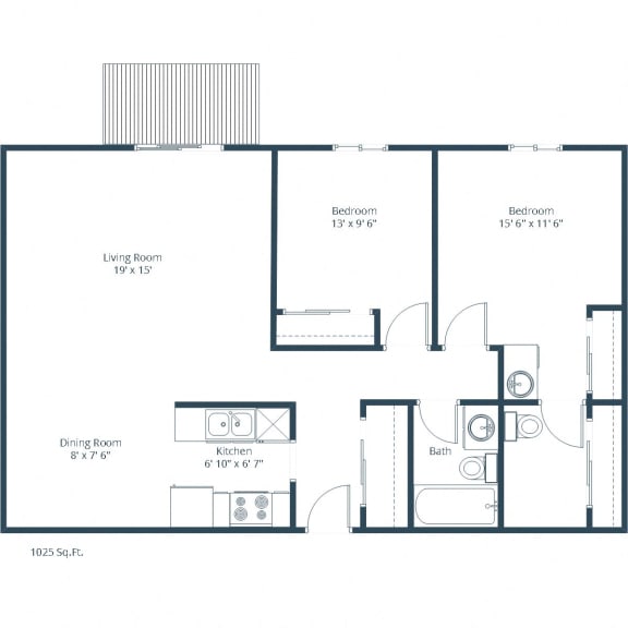 Sage Park Apartments | Two Bedroom Floor Plan