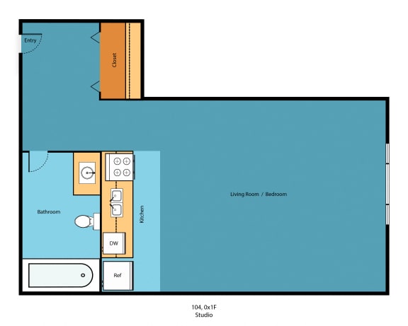 IL0x1b Floor Plan at Illumina Apartment Homes, Seattle, WA, 98102