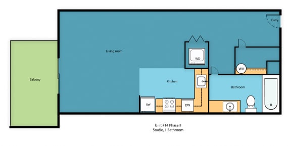 IL0x1f Floor Plan at Illumina Apartment Homes, Seattle