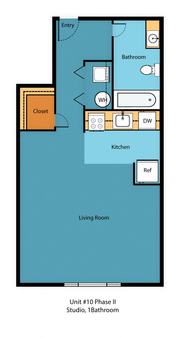 IL0x1g Floor Plan at Illumina Apartment Homes, Washington