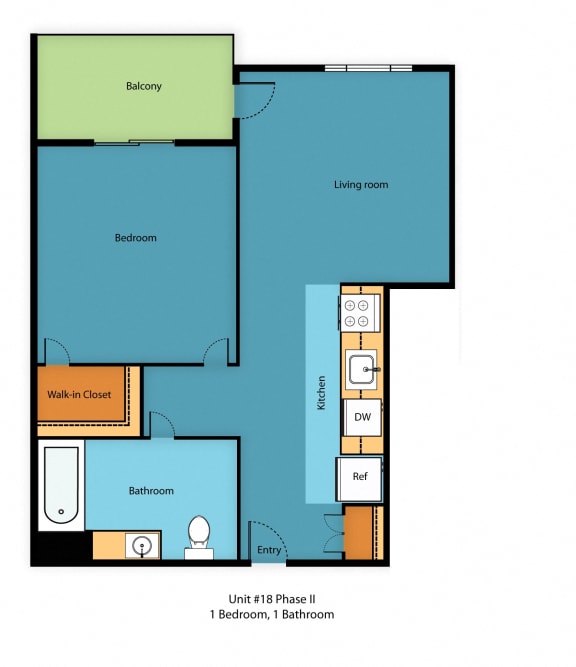 IL1x1i Floor Plan at Illumina Apartment Homes, Seattle, Washington