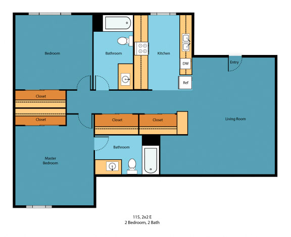 Floor Plan  IL2x1a Floor Plan at Illumina Apartment Homes, Washington