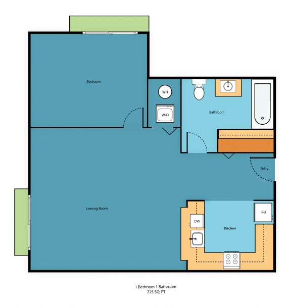 1x1i Floor Plan at Promenade at the Park Apartment Homes, Seattle, 98125