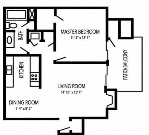 Keywest Floorplan at Waterfield Square Apartment Homes