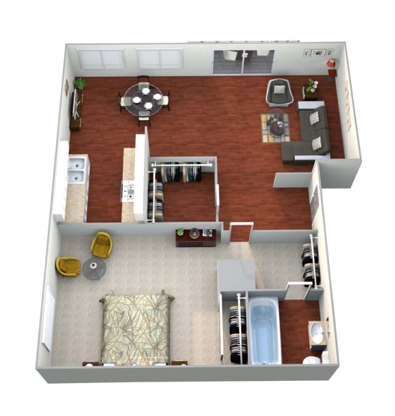 Villa Capri Apartments 1 Bedroom Apartment Floor Plan