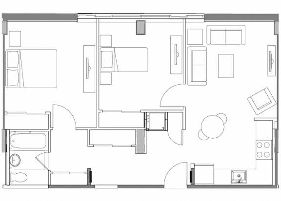 2 Bedroom Floor Plan