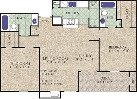 Bradford Floor Plan at Southern Oaks, Fort Worth, 76132