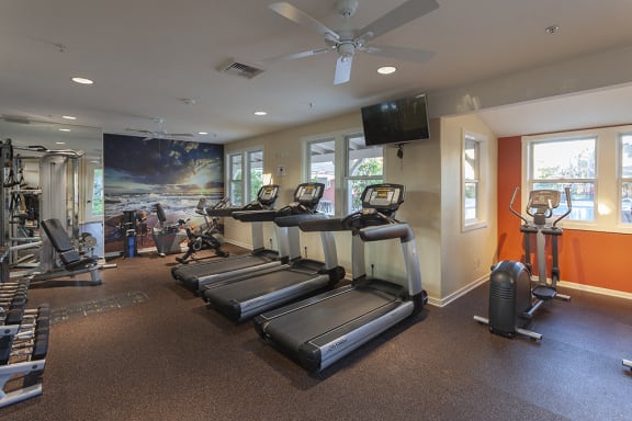 24 hours fitness center, at Sumida Gardens Apartments, Santa Barbara, CA