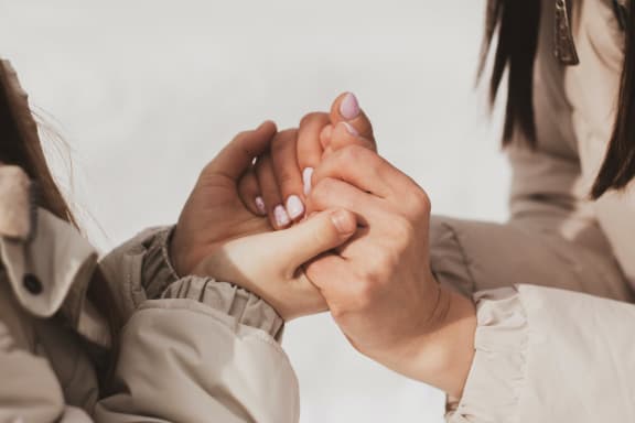 Holding Hands at Sumida Gardens Apartments, Santa Barbara, 93111
