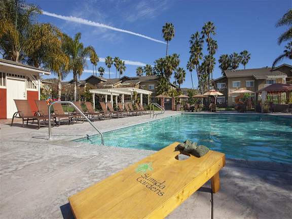 Swimming Pool With Relaxing Sundecks at Sumida Gardens Apartments, Santa Barbara, CA, 93111