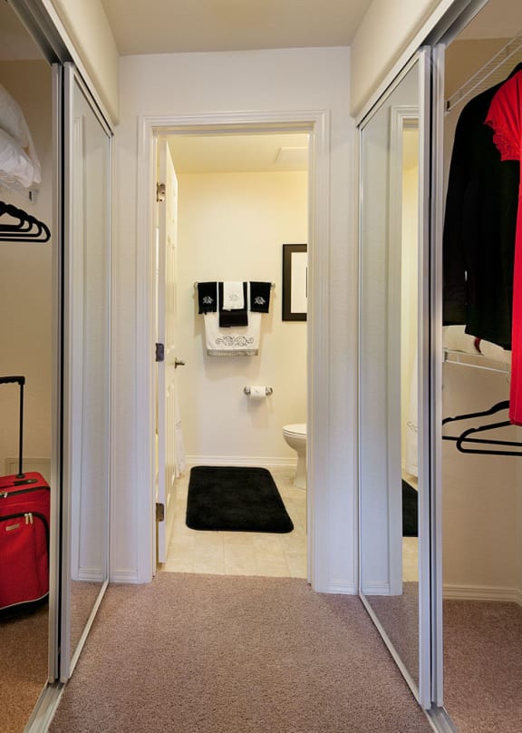 Closet at Sumida Gardens Apartments, California