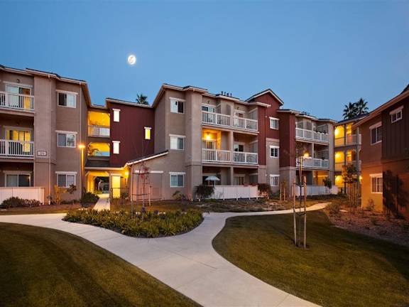 Evening View at Sumida Gardens Apartments, Santa Barbara, 93111
