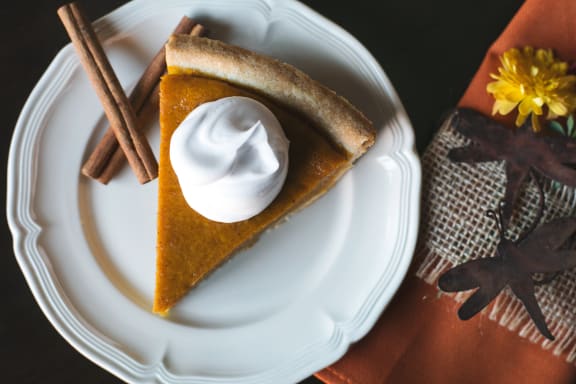 sliced pumpkin pie at Sumida Gardens Apartments, Santa Barbara, 93111